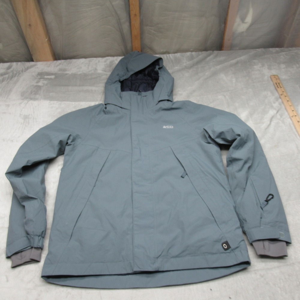 REI Co-op Jacket Kids‎ Large 14-16 Gray Blue Insulated Hooded Winter Outdoors
